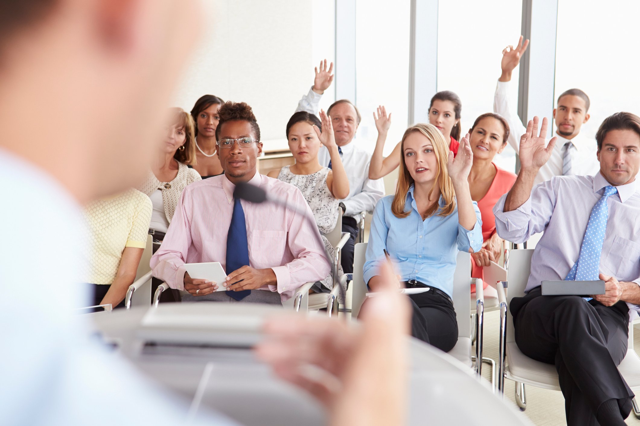 Presenting to adults in a classroom